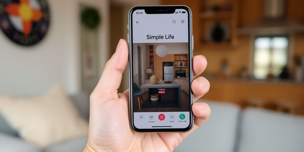 Person using Simple Life app on smartphone