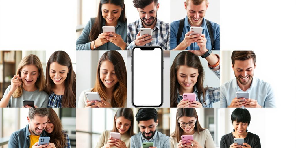 People using a mobile app in different settings