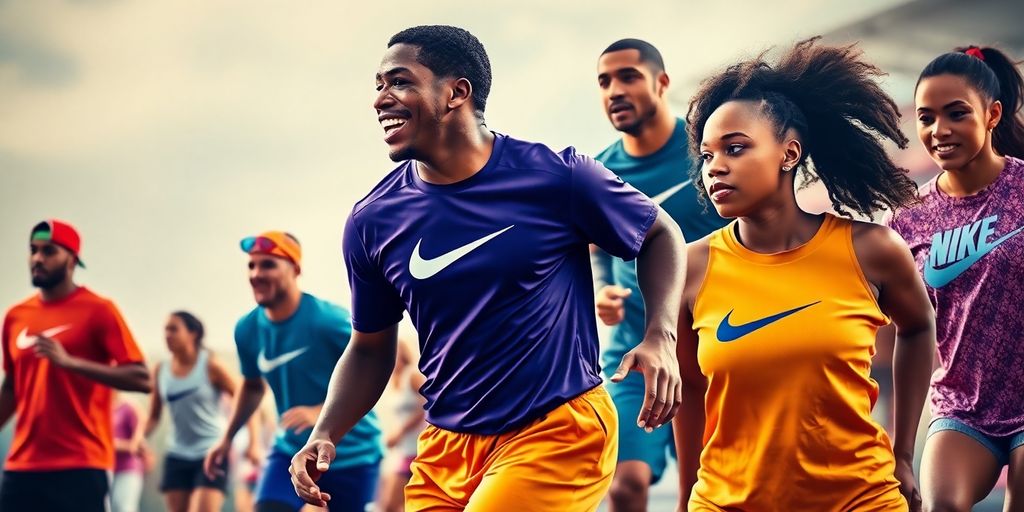 Athletes in action wearing Nike gear, showcasing sports culture.